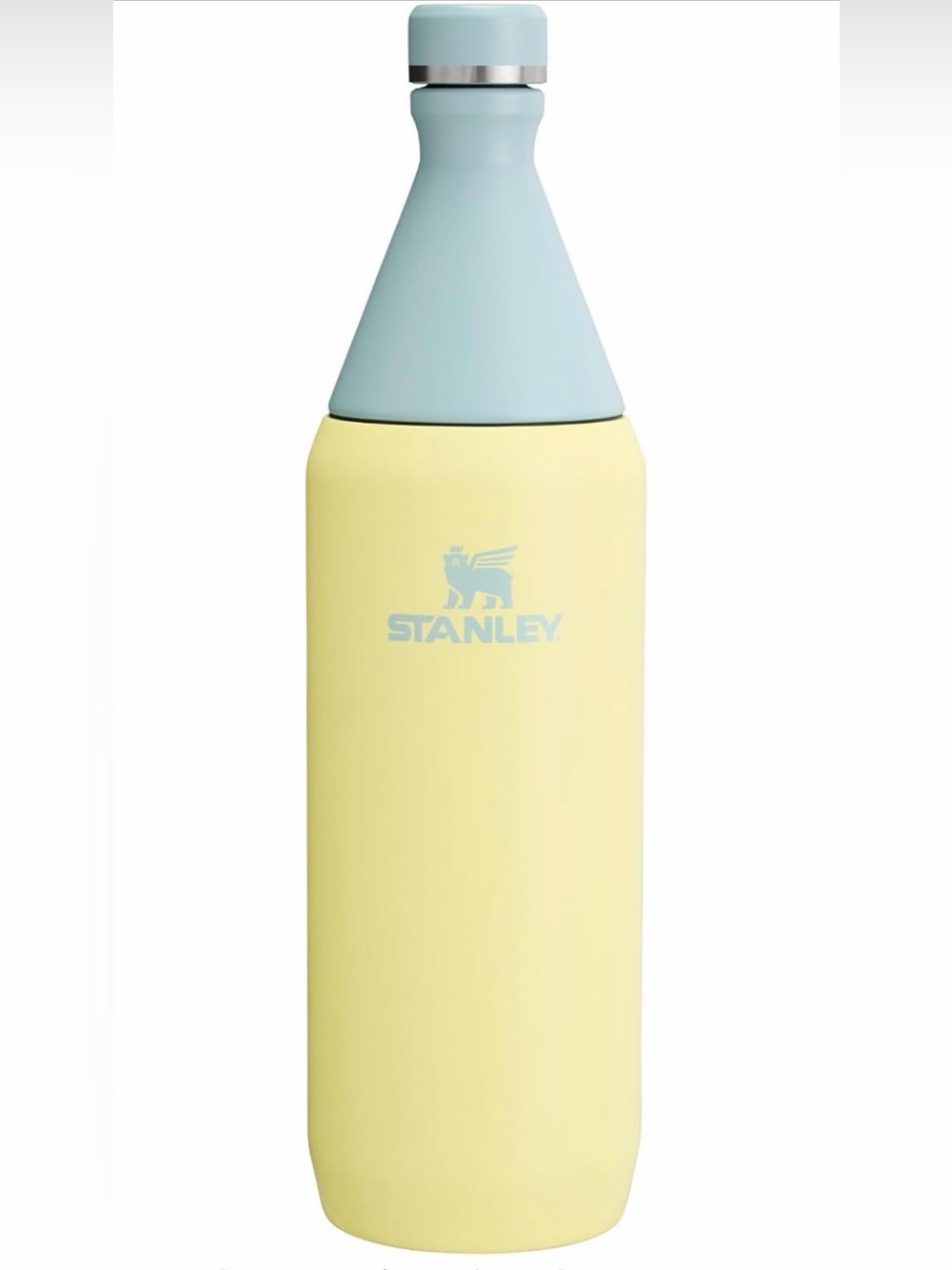 Stanley Yellow Insulated Bottle with Light Blue Cap